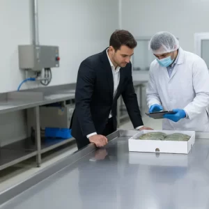 Business discussion with Iranian shrimp exporter and international buyer